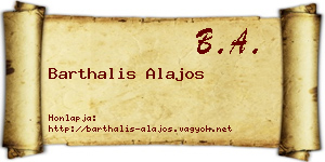 Barthalis Alajos névjegykártya